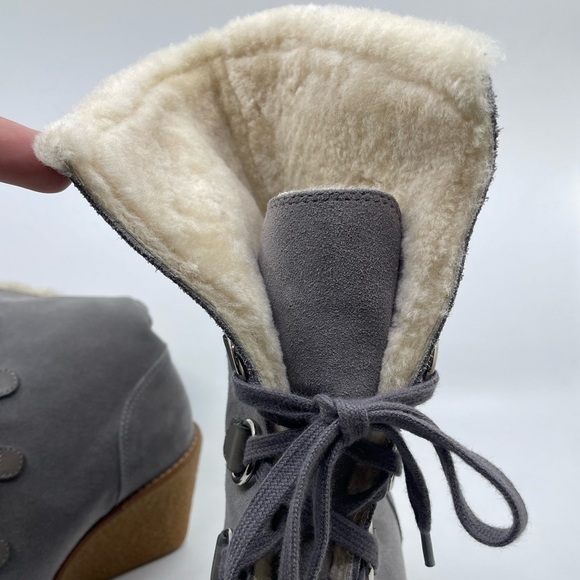 Cole Haan Waterproof Shearling Wedge Booties size 7B - Picture 6 of 16